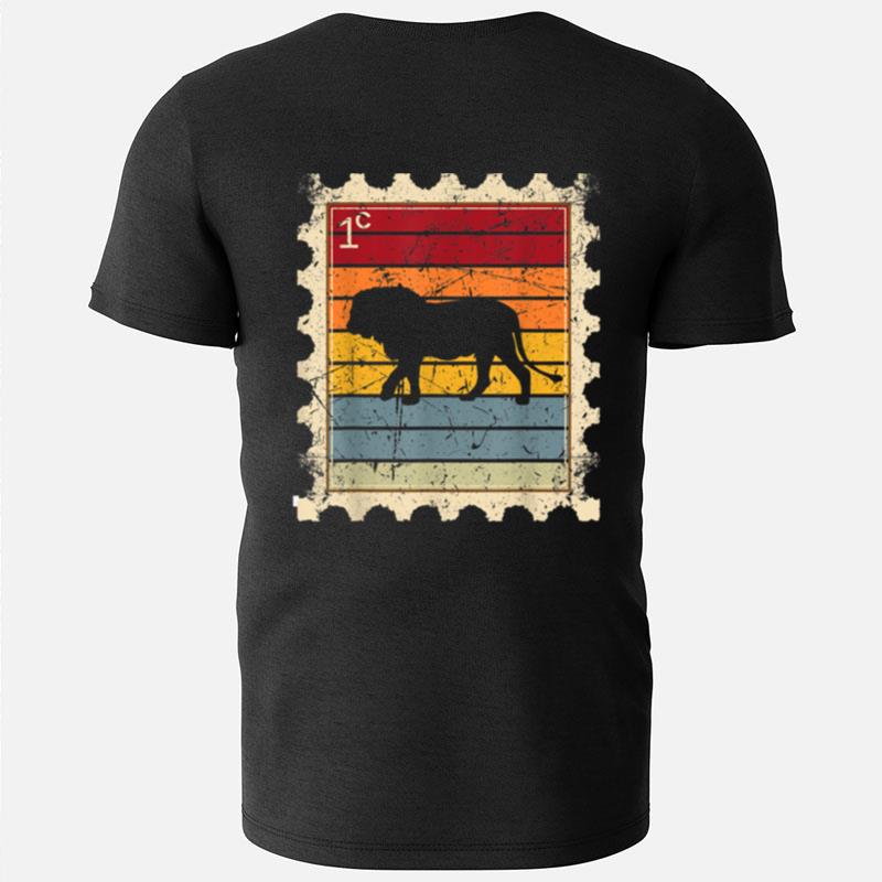 Postage Stamp With A Sunset Lion T-Shirts