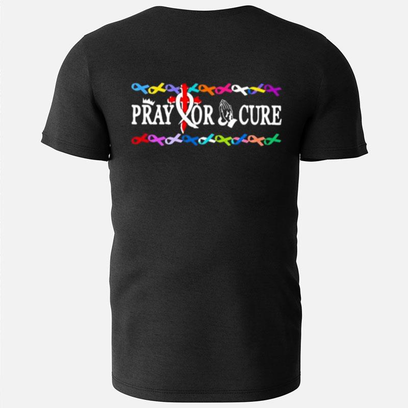 Pray For A Cure Ribbon Breast Cancer T-Shirts