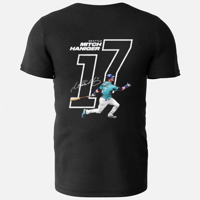 Seattle Mariners Mitch Haniger Number 17 Outline T-Shirts