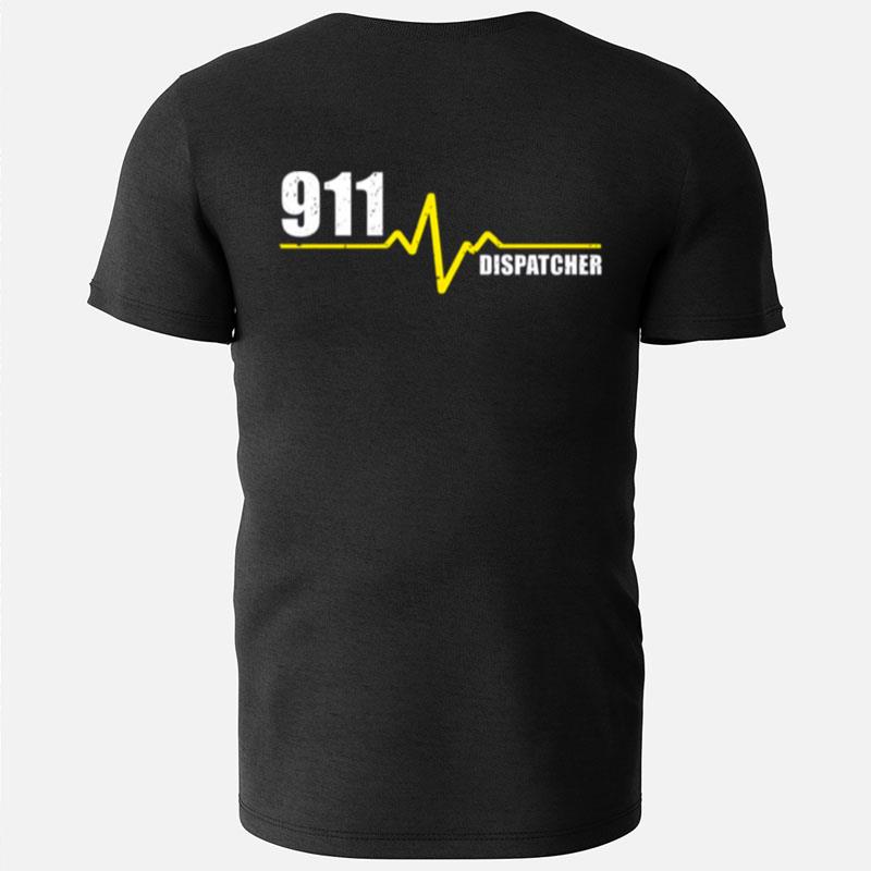 911 Dispatcher Heartbeat Thin Gold Line T-Shirts