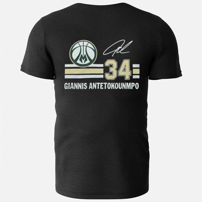 Bucks Giannis Antetokounmpo Signature Jersey T-Shirts