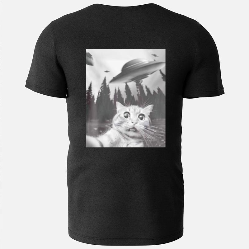 Cat Ufo Selfie T-Shirts