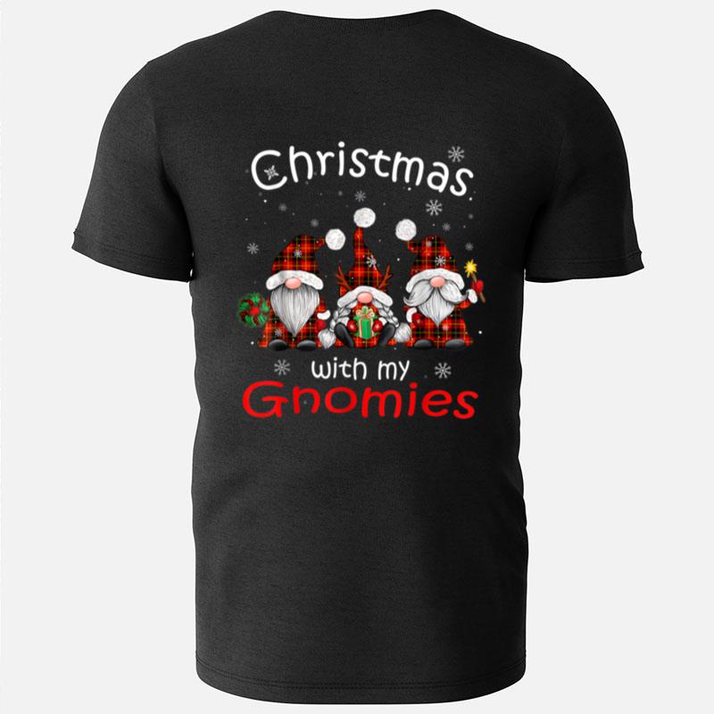 Christmas With My Gnomies Buffalo Red Plaid Gnome For Family T-Shirts
