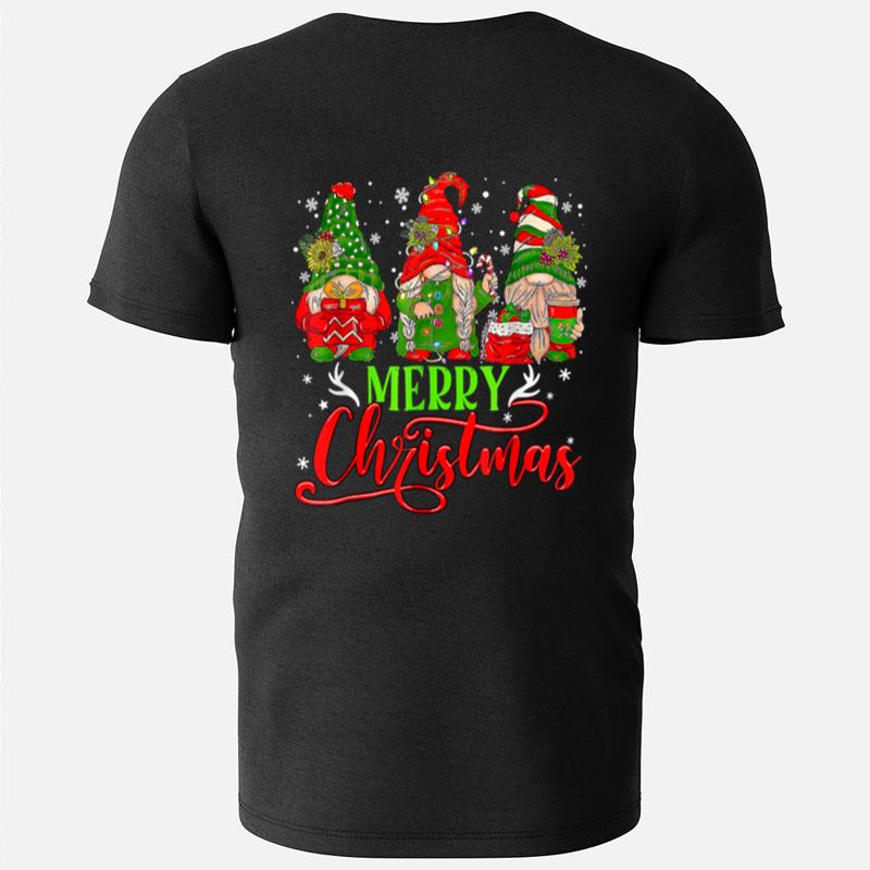 Cute Gnomes Merry Christmas Light Family Gnome Xmas Matching T-Shirts