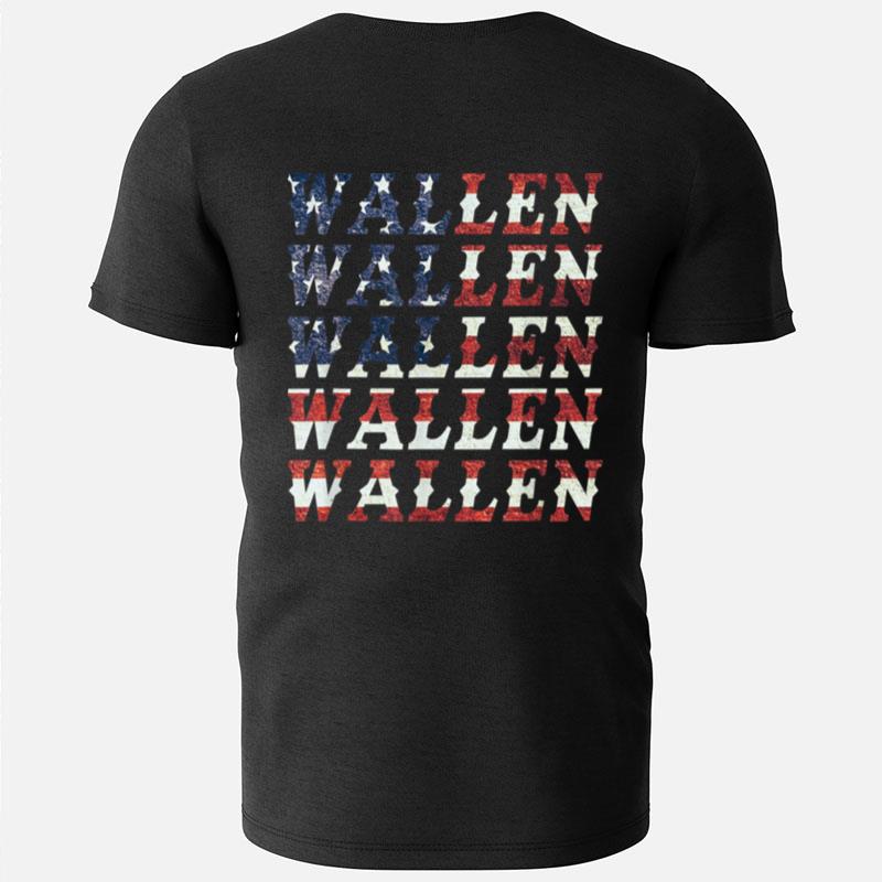 Cute Wallen American Flag Red White Blue Merch Outfit T-Shirts