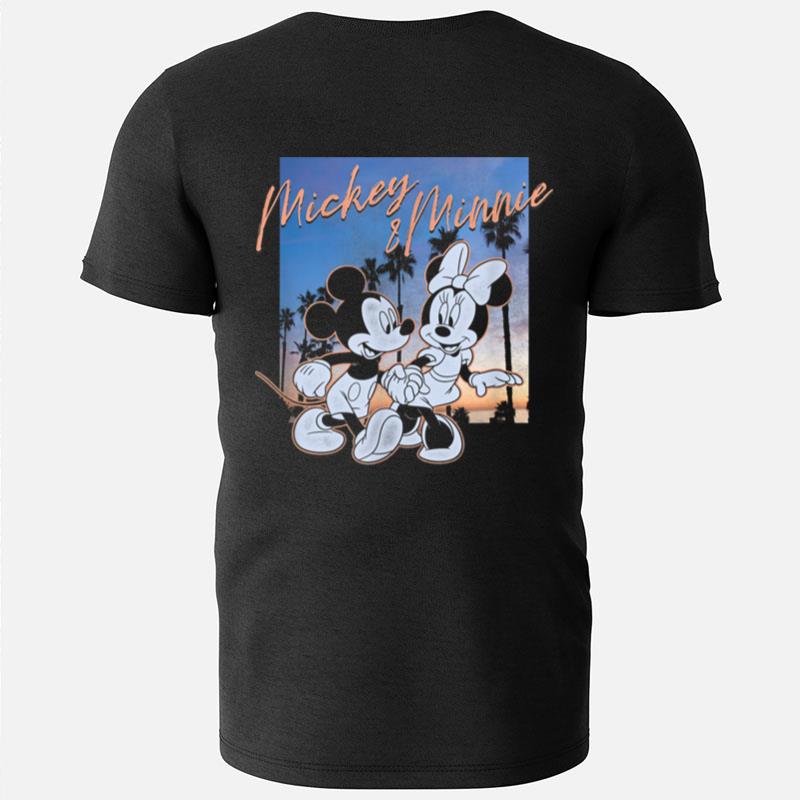 Disney Mickey And Friends Mickey & Minnie Beach Sunset T-Shirts