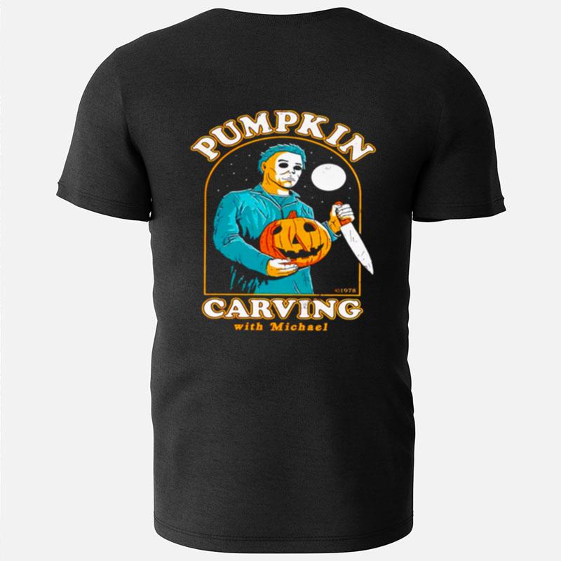 Halloween Pumpkin Carving With Michael Myers T-Shirts