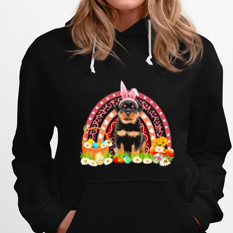 Happy Easter Bunny Pink Dog Rottweiler Rainbow T-Shirts