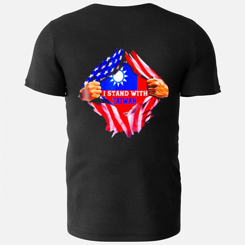 I Stand With Taiwan Flag American Flag Support Taiwan T-Shirts
