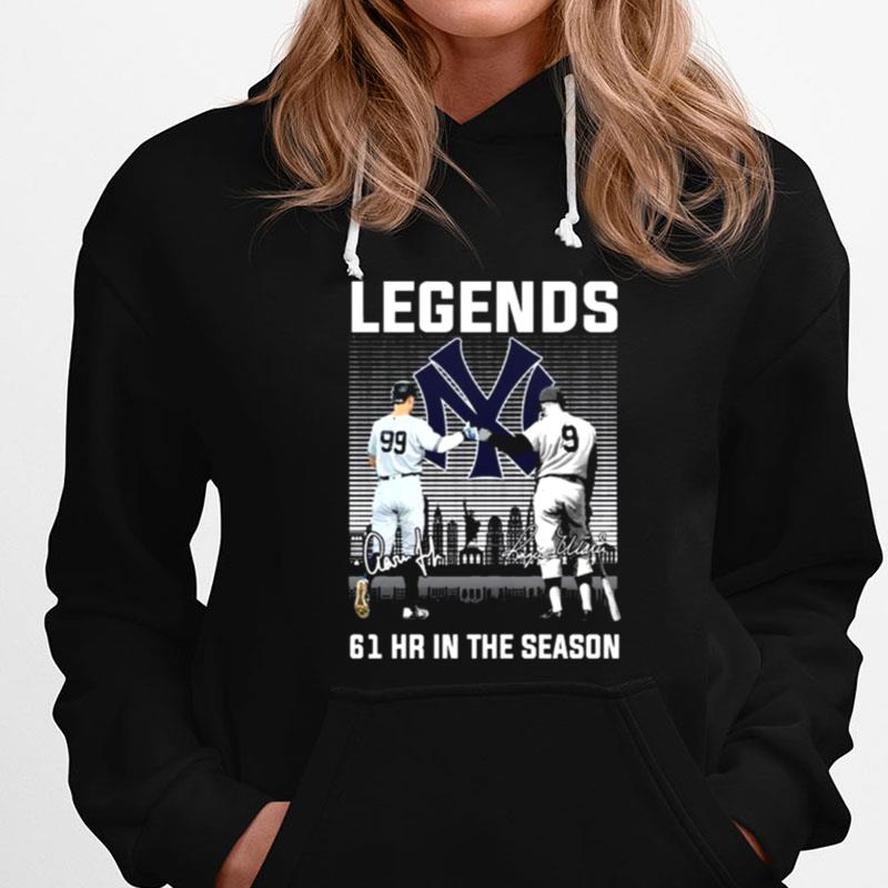 Legends Aaron Judge And Roy Johnson 61 Hr In The Season New York Yankees Signatures T-Shirts