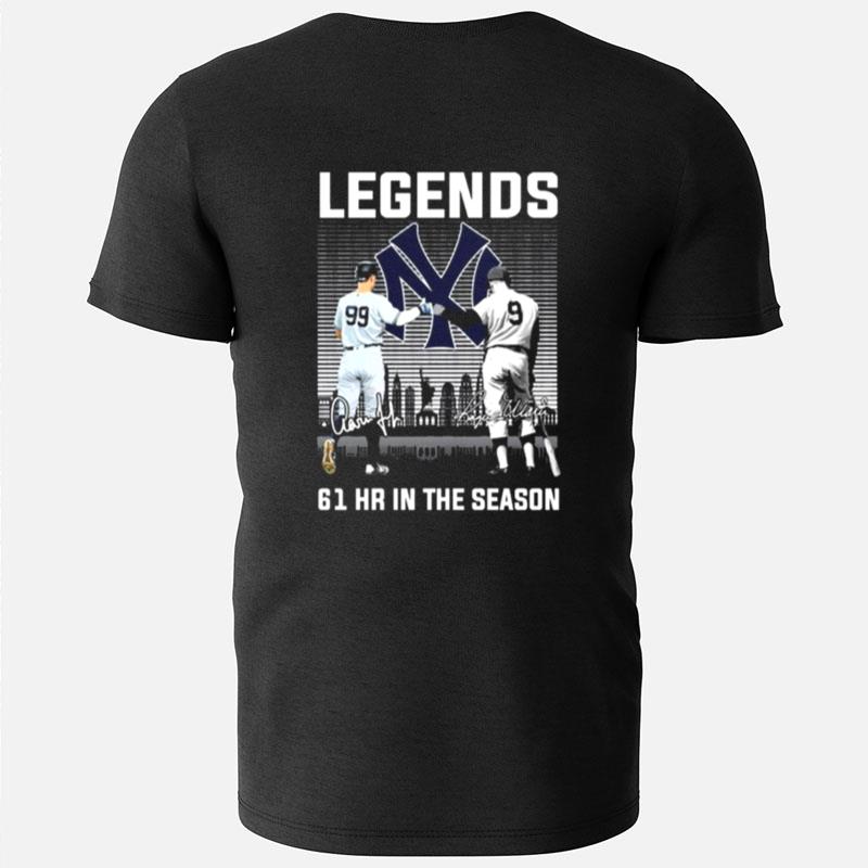 Legends Aaron Judge And Roy Johnson 61 Hr In The Season New York Yankees Signatures T-Shirts