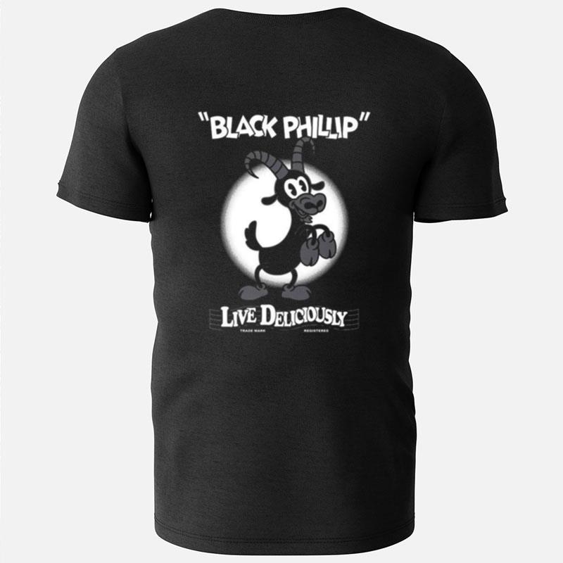 Live Deliciously Vintage Cartoon Black Phillip T-Shirts