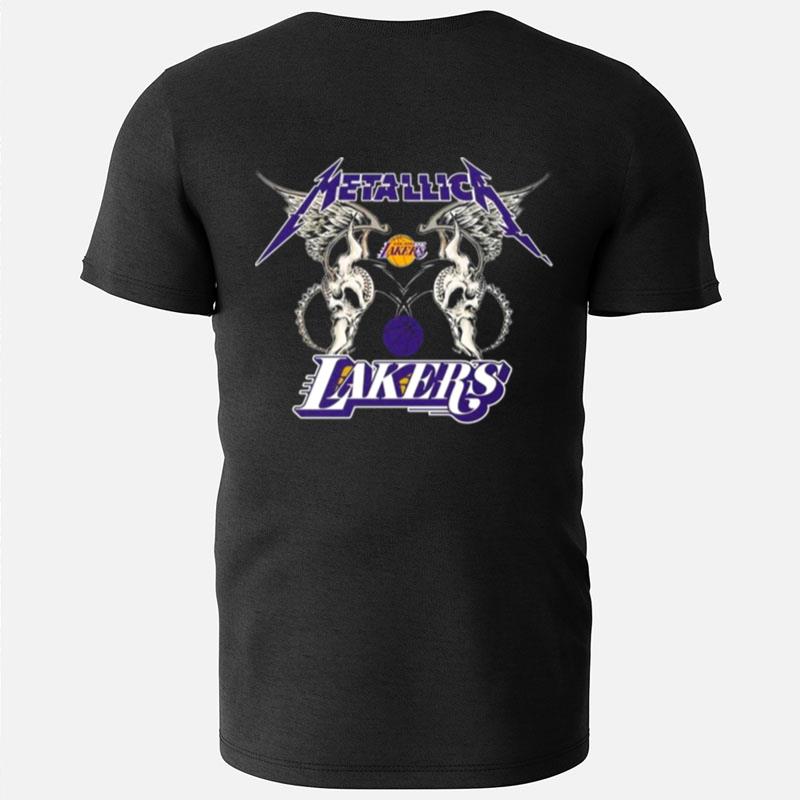 Nba Los Angeles Lakers Logo Black Metallica Wings T-Shirts