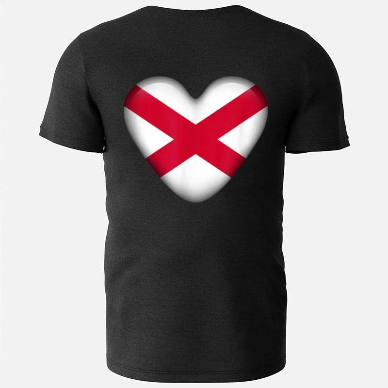 Northern Ireland Love Heart Country Flag T-Shirts
