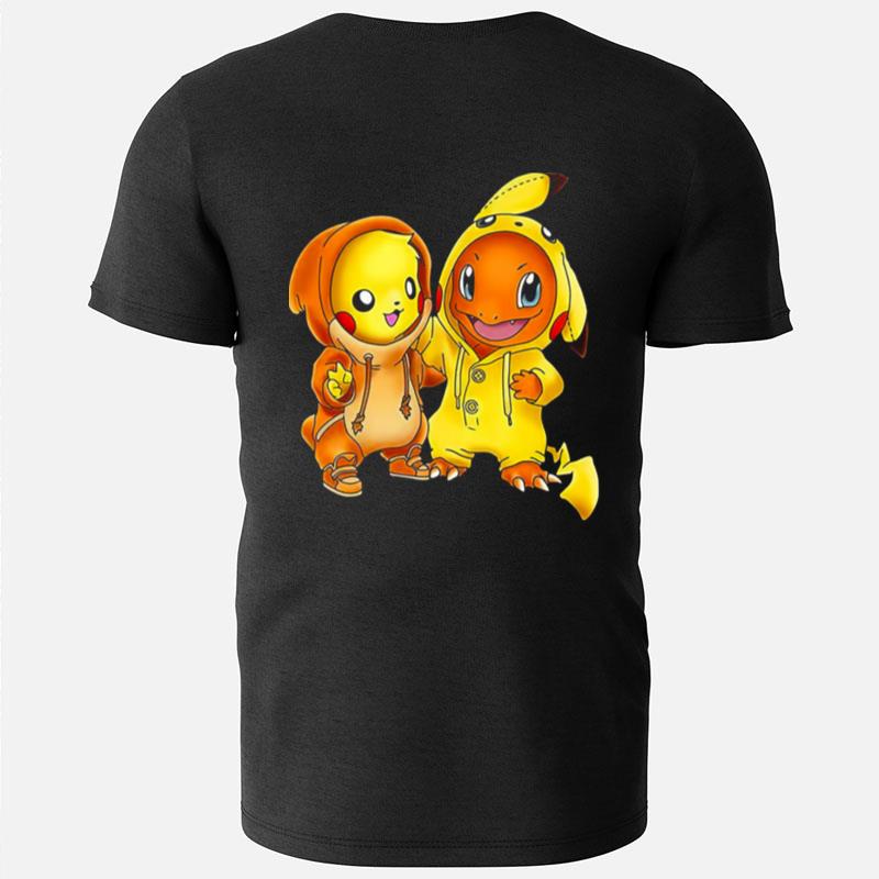 Pikachu And Pikachu Charmander Pokemon T-Shirts