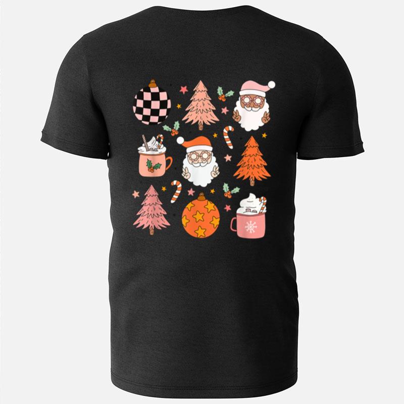 Retro Groovy Santa Claus Christmas Hot Cocoa Xmas Lights T-Shirts