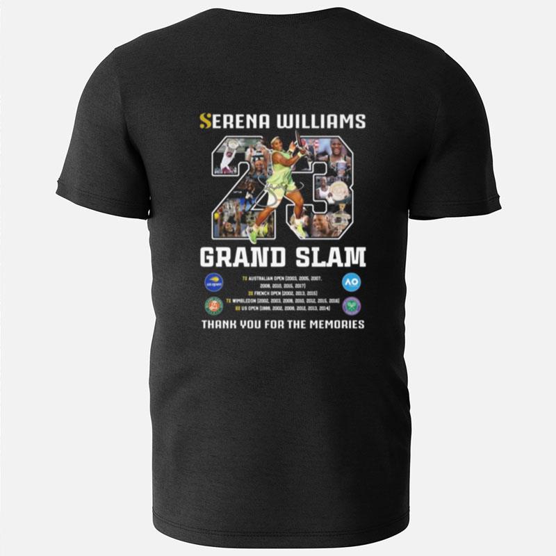 Serena Williams 23 Grand Slam Thank You For The Memories Signature T-Shirts