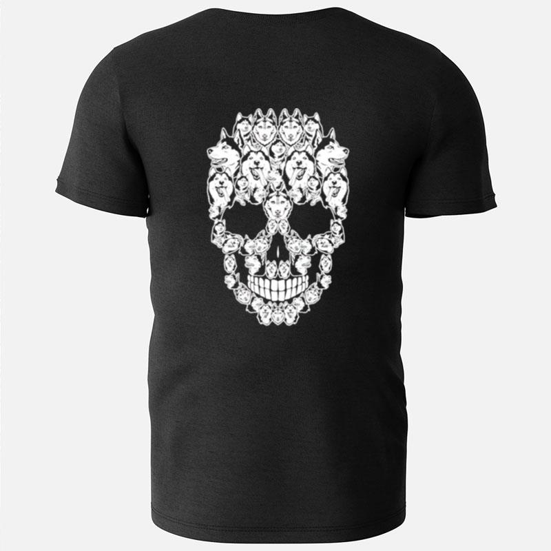Siberian Husky Dog Skull Halloween T-Shirts