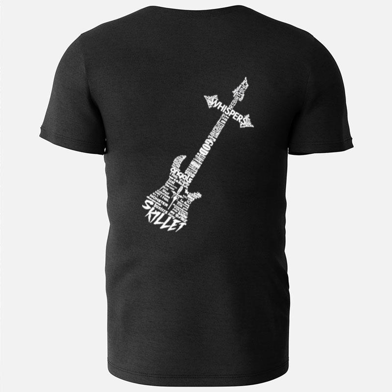 Skillet Guitar Typography On Black Graphic T-Shirts