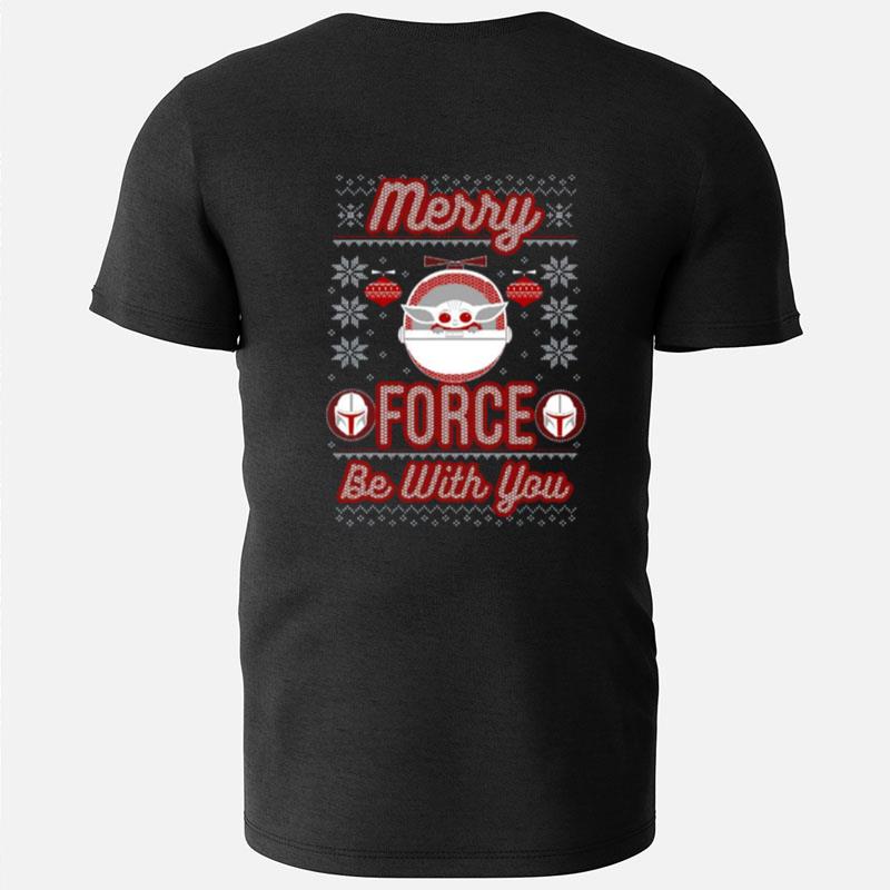 Star Wars The Mandalorian Christmas Merry Force Be With You T-Shirts