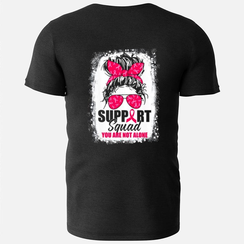Support Squad Messy Bun Warrior Breast Cancer Awareness T-Shirts