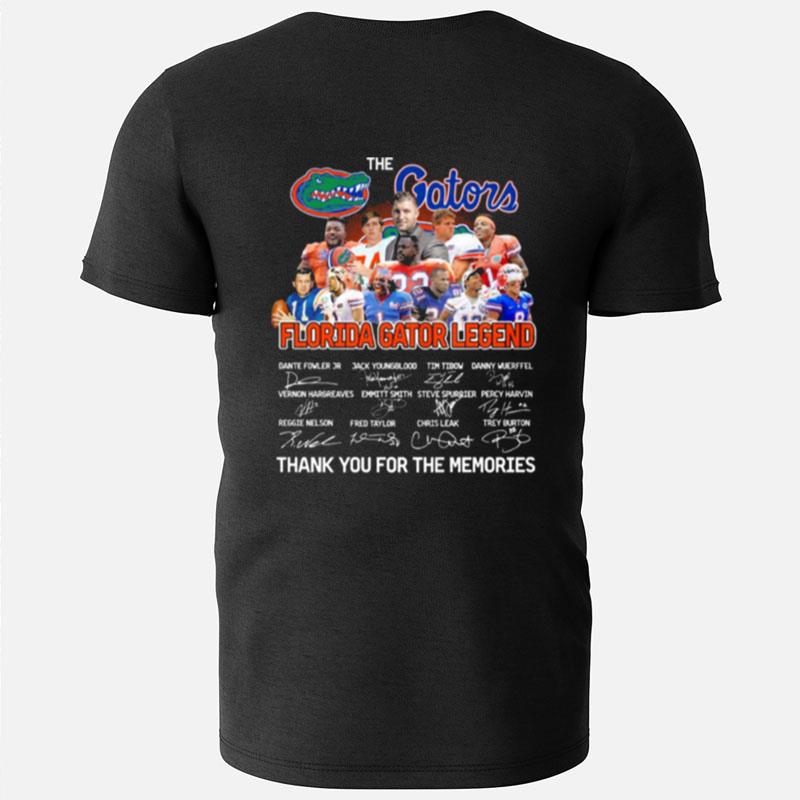 The Florida Gators Legend Thank You For The Memories Signatures T-Shirts