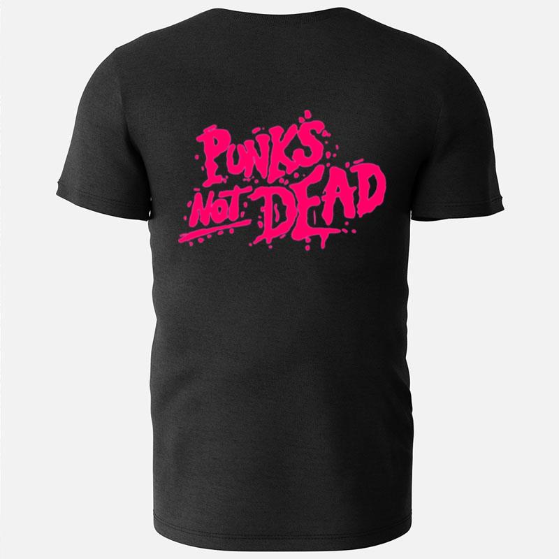 The Pink Text Design Not Dead Punk Is Not Dead T-Shirts