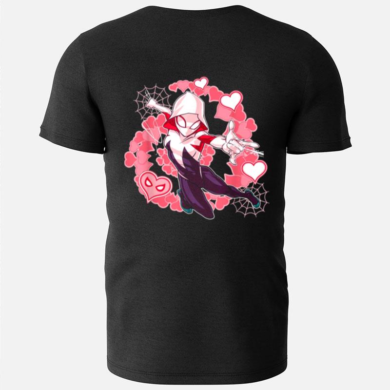 The Spider Verse Gwen Stacy Hearts Home Coming Marvel Avengers T-Shirts