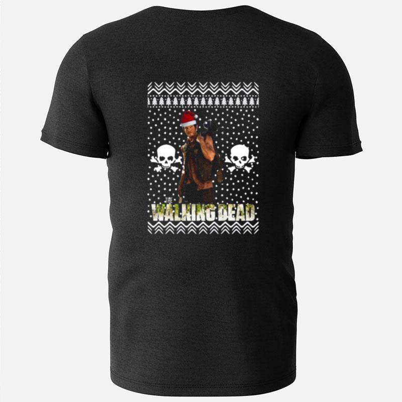 The Walking Dead Daryl Dixon Santa Hat Ugly Christmas T-Shirts