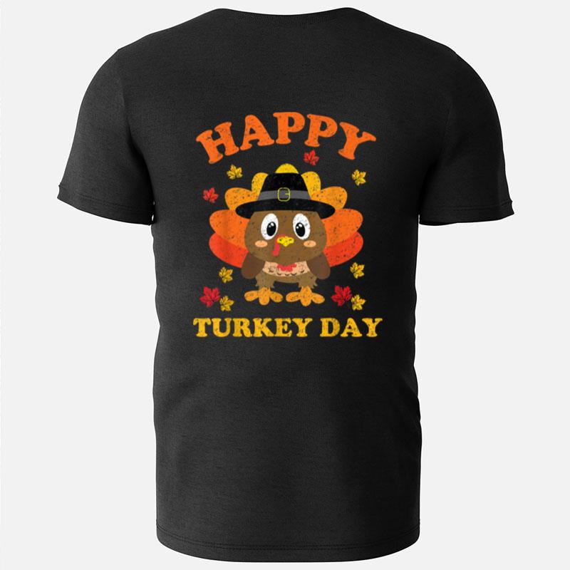 Turkey Funny Happy Thanksgiving Gobble Wobble Little Boys T-Shirts
