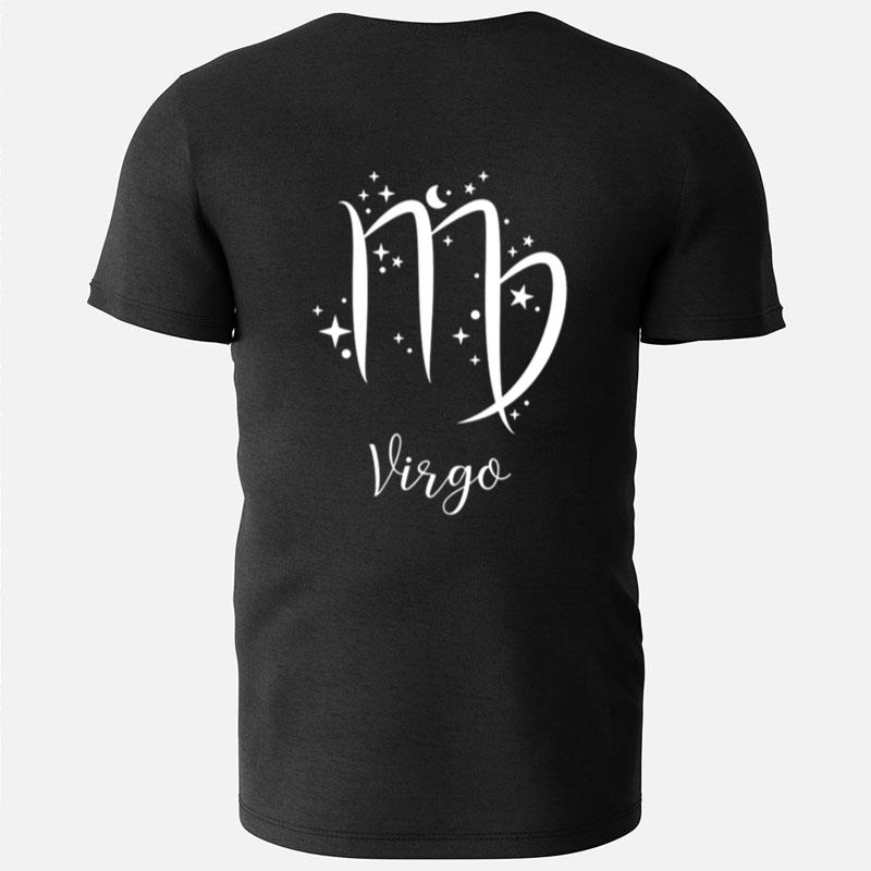 Virgo Zodiac Sign With Stars And Moon T-Shirts