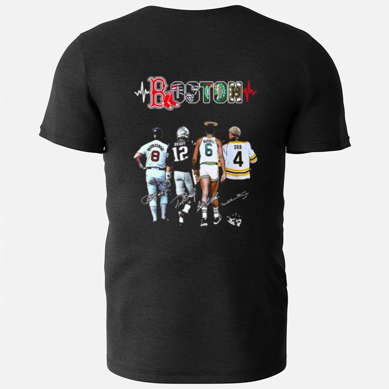 Boston Yastrzemski Brady Russell Orr Signature T-Shirts