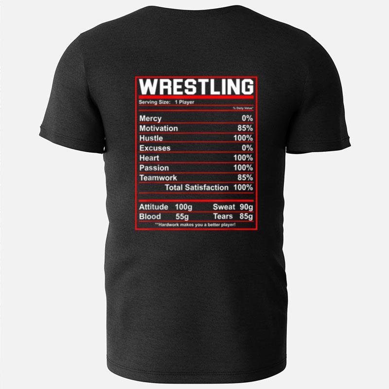 Funny Wrestling Nutrition Facts Women Men Wrestler T-Shirts