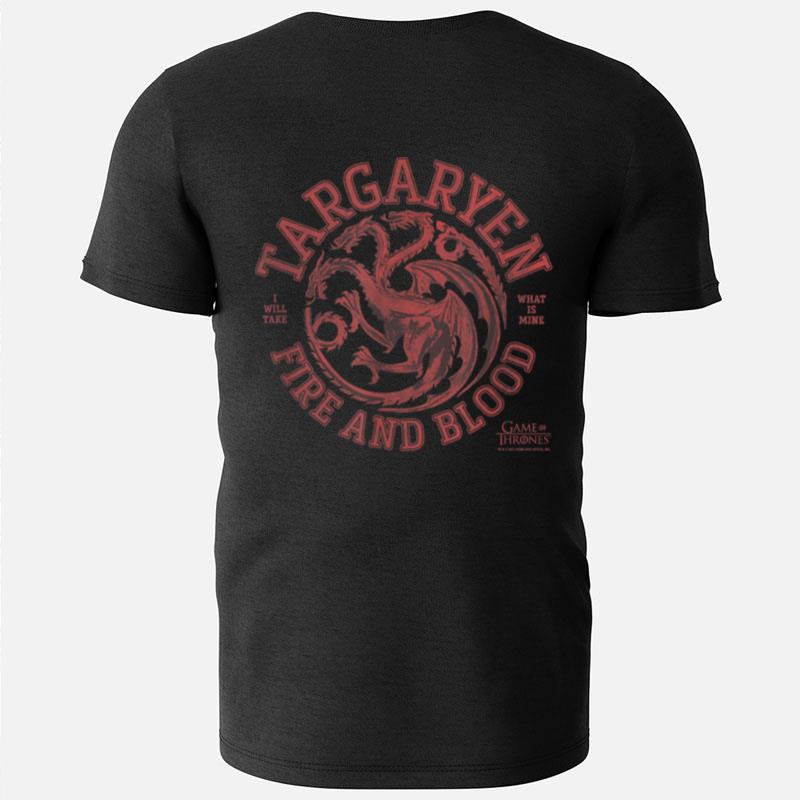 Game Of Thrones Targaryen Fire And Blood Dragon Logo T-Shirts