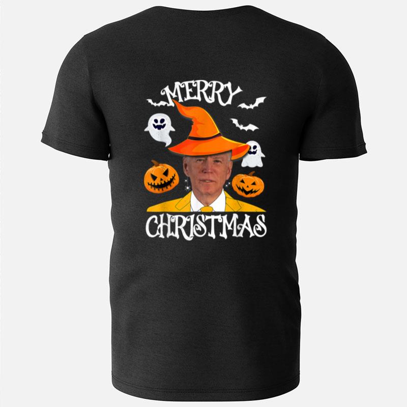 Joe Biden Merry Christmas Halloween Jokes Pumpkin Ghost T-Shirts
