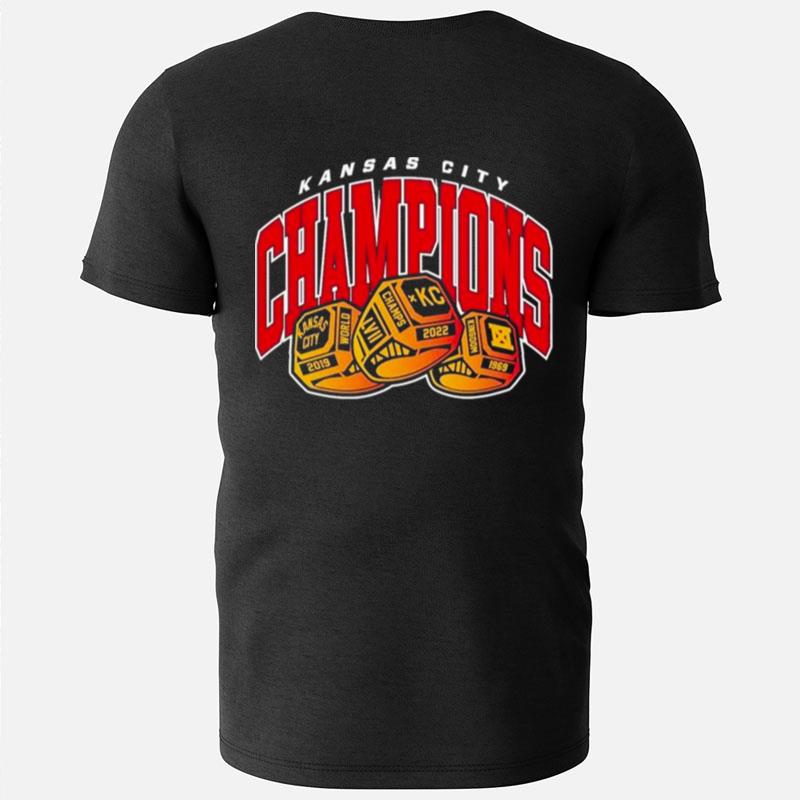 Kc Chiefs 3X Champions Rings Iv Liv Lvii T-Shirts