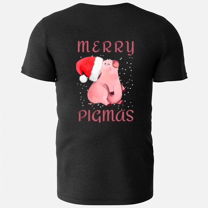 Merry Pigmas Christmas Pig And Santa Hat T-Shirts