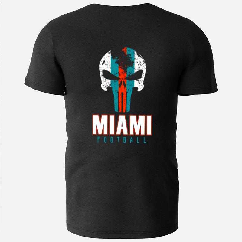 Miami Pro Football Cool Grunge Punisher Mask Logo T-Shirts