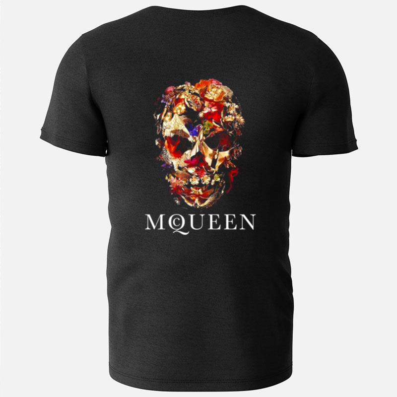 Skeleton Skull Flower Mcqueen Vintage T-Shirts