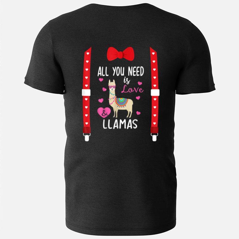 Valentine Llama All You Need Is Love & Llamas Gifts Bow Tie T-Shirts